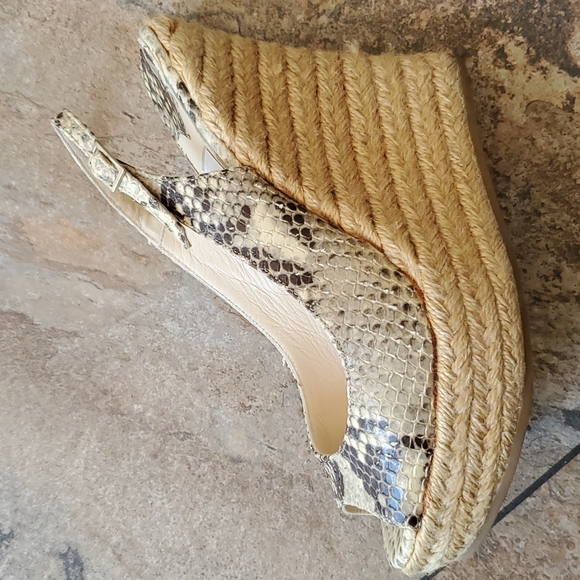 EUC Jimmy Chew snakeskin wedges - Picture 5 of 12